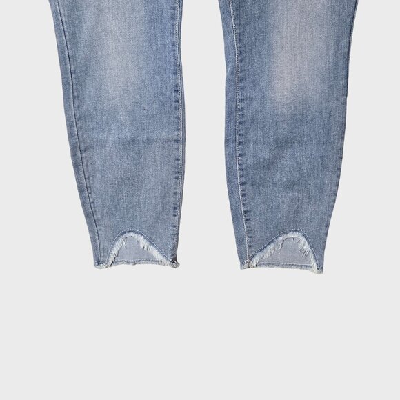 7 For All Mankind Maple Mid Rise Raw Edge Hem Cropped Skinny Jeans Size 30 NWT - Picture 5 of 12